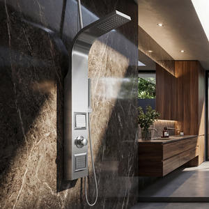 Colonne de douche en acier inoxydable 304 nickel brossé avec jets de pluie et jets spa - Product Image 2