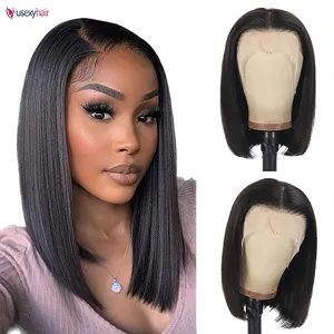 Short Bob Wig can dyed Orange Ginger Colored Wig Bob Lace Front Wigs For Black Women Brazilian Human Hair