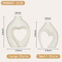 Dropshipping Shopify Vases blancs pour décoration Vase en résine en forme de cœur Lot de 2 Vases nordiques en forme de cœur pour mariage