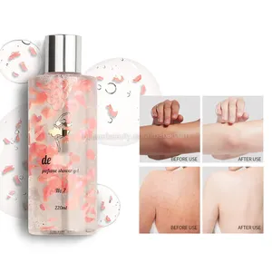Private Label Bath Suppliers For Rose Fragrance Shower Gel Cream Cherry Blossom Body Wash Set Gel Rose Body Wash