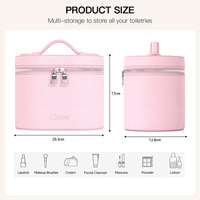 Sac à maquillage COSSNI, fermeture éclair en métal personnalisée, sac à maquillage portable de voyage, boîte de rangement de beauté à motif pierre, étui à maquillage en cuir rose