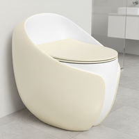 Sanitaires faciles à nettoyer, à poser au sol, vente chaude, chasse d'eau siphonique super puissante Tornado, forme d'œuf, couleur kaki, toilettes monobloc pour salle de bain