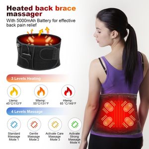 Ceinture chauffante vibrante à 3 niveaux de chaleur 65°C, 5000 mAh, pour soulager les douleurs menstruelles, masseur chauffant pour l'utérus, le ventre et le dos - Product Image 1