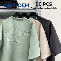 T-shirt Homme Personnalisé avec Logo Brodé, Coupe Ample et Épaisse, Col Rond, Style Streetwear, T-shirt Vierge à Motif, Fournisseur en Gros