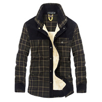 Nouveau Manteau Veste Chemise Homme 2025 en Velours Épais Manches Longues à Boutons Col Revers Motif Carreaux Coton Décontracté Tendance Polaire