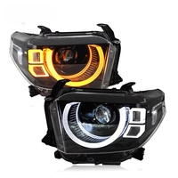 Ensemble de phares LED complets style Defender, lentille de projecteur Halo DRL, boîtier noir pour Toyota Tundra 2014 2015 2016 2017-2021