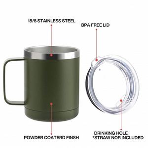 Vente en gros de gobelets isothermes en acier inoxydable 304, bouteille d'eau avec logo personnalisé, thermos avec poignée, tasses à café à double paroi sous vide - Product Image 3