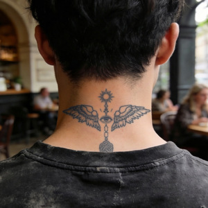 Autocollants de <span class=keywords><strong>tatouage</strong></span> éphémères style international Ailes <span class=keywords><strong>d</strong></span>'<span class=keywords><strong>ange</strong></span> et Œil éternel, <span class=keywords><strong>d</strong></span>'inspiration végétale, longue durée, imperméables, esthétique mystérieuse - Product Image 3