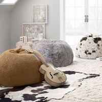Fauteuil pouf en velours nordique avec rangement, housse de pouf ultra douce, canapé relaxant pour le sol, canapé deux places