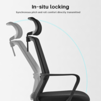 Chaise de bureau ergonomique moderne en maille, économique, avec appui-tête réglable, chaise pivotante minimaliste pour l'école