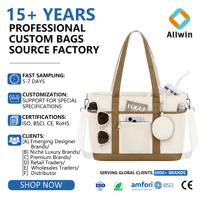 Sac fourre-tout personnalisé en velours côtelé pour femmes avec compartiment pour ordinateur portable et porte-gobelet, sac de travail multipoches pour l'université, les enseignants et les voyages