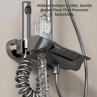 Ensemble de douche moderne personnalisable en alliage d'aluminium poli avec poignée unique, pommeau de douche carré à jet de pluie mural en ABS