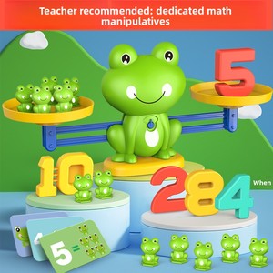Jouet d'équilibre numérique en plastique en forme <span class=keywords><strong>de</strong></span> grenouille pour enfants <span class=keywords><strong>de</strong></span> 4 à 6 ans, éducation préscolaire, addition, soustraction, apprentissage précoce - Product Image 1