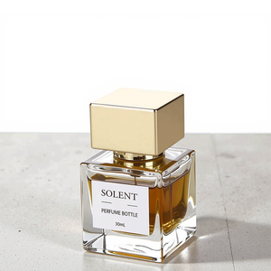 Solent Custom Luxury <strong>Perfume</strong> Glass Bottle Crimp Clear Spray Bottles 30ml 50ml 100ml Square Empty <strong>Perfume</strong> Fragrance <strong>Container</strong> - Product Image 1
