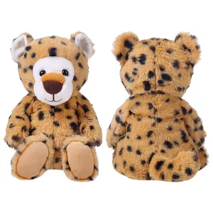 Brinquedo fofo macio de animais de safári para bebês, bichos de pelúcia personalizados, leopardo tigre e leão