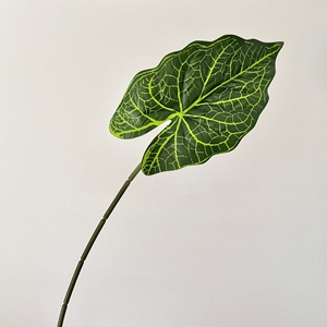 Hoja Artificial <span class=keywords><strong>de</strong></span> <span class=keywords><strong>Alocasia</strong></span> Verde Realista en 3D con Relieve, Planta Artificial <span class=keywords><strong>de</strong></span> Seda y Plástico, Decoración Moderna <span class=keywords><strong>de</strong></span> Lujo para Interiores - Product Image 3