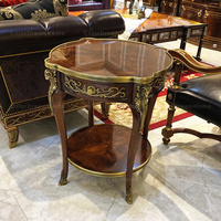 Meuble de salon en bois, petite table d'angle, table avec tiroirs