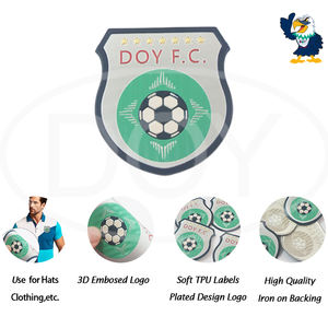 Fabricant de patchs sportifs thermocollants, logo de club personnalisé, placage argenté, étiquettes TPU haute fréquence pour uniforme - Product Image 3