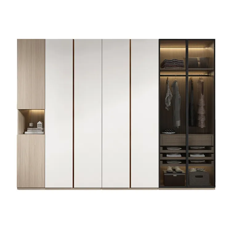 Fashion bedroom wall wardrobe design closet wood wardrobe cabinets bedroom