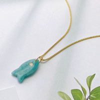 Collier tendance avec pendentif croix et poisson en quartz rose et améthyste colorés, plaqué or, cadeau de fête