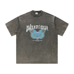 <strong>Clothing</strong> <strong>Manufacturers</strong> Boxy Cropped Printed Round Neck Casual T-shirt Men Graphic Tees Crewneck Men Streetwear Tshirts for Men - Product Image 2