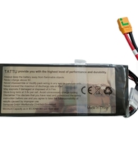 TATTU 16000mAh 22.2V 6S Baterai LiPO Kelas-A 25C XT90-S Dapat Diisi Ulang 240A Pengosongan Maksimum BMS Terintegrasi Bersertifikasi CE/ROHS 800-Cycle