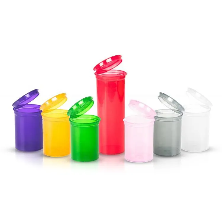Flacons en plastique résistant pour enfants, conteneurs Pop Top, anti-poussière, bouteille de pilules à presser
