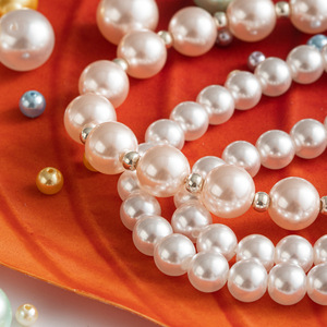 High Quality 3/4/6/8/10mm Round Crystal Imitation <strong>Pearls</strong> , Wholesale Straight Hole Loose Glass <strong>Pearl</strong> <strong>Bead</strong> for Necklace - Product Image 5