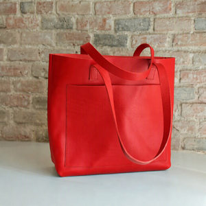 Sac fourre-tout vintage en cuir véritable grande capacité, sac à bandoulière à motif uni pour le quotidien, les courses et les voyages - Product Image 1