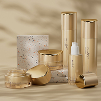 Unique 30 50 g 40 100 120 ml Vide Soins de la Peau Lotion Toner Crème Verre Or Cosmétique Bouteille Emballage Ensemble Avec Pompe À Sérum