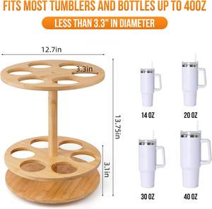 Organizador de Botellas de Agua para Vasos Stanley de 20/30/40 oz, Soporte Giratorio para Vasos Stanley, Estante de Almacenamiento para Botellas de Agua - Product Image 4