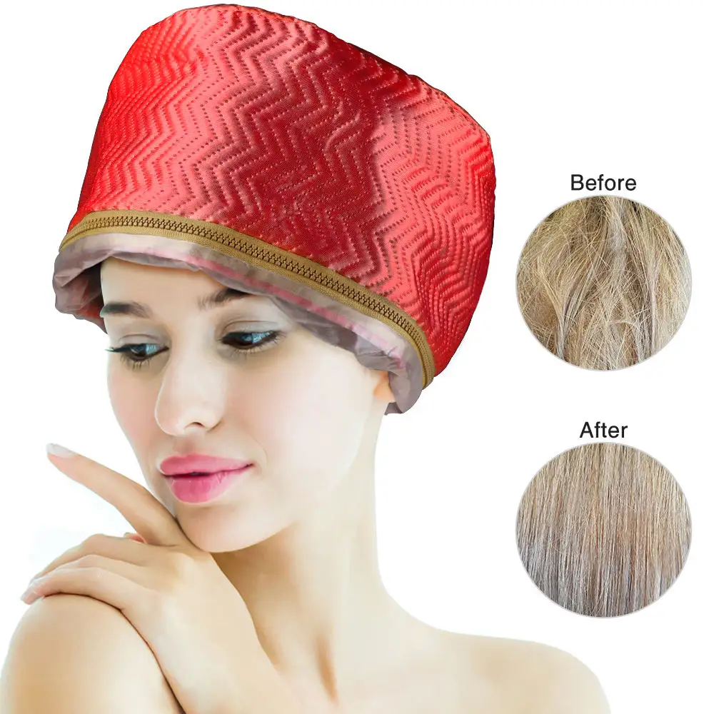 Topi pengering rambut Spa elektrik, topi penghangat perawatan termal untuk pengkondisian dalam, topi salon Logo kustom