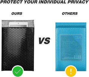 CX/Corium Túi Phong Bì Nhỏ Nhất Bao Bì Vận Chuyển Màu Đen Bao Bì Bong Bóng Màu Đen Mờ Bưu Phẩm Đa Bưu Phẩm Túi Bong Bóng Gửi Thư Màu Đen - Product Image 6