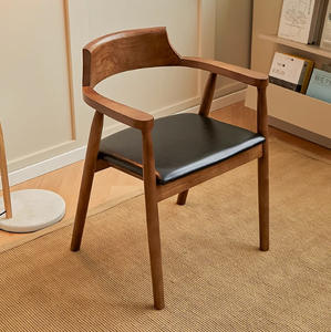 Sillón de comedor tradicional de madera maciza para estudio en casa, cafetería, restaurante, entrada o villa para reuniones y negociaciones - Product Image 2