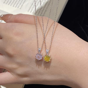 Collier pendentif de mode en argent sterling 925 pour femme, bijoux fins, couleur rose - Product Image 3