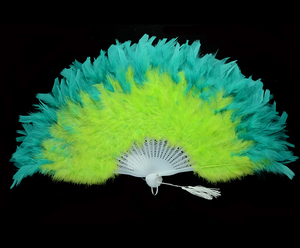 Abanico <span class=keywords><strong>de</strong></span> mano plegable <span class=keywords><strong>de</strong></span> plumas <span class=keywords><strong>de</strong></span> pavo real grande HS para mujer, accesorio para fiesta <span class=keywords><strong>de</strong></span> té, baile <span class=keywords><strong>de</strong></span> vacaciones, decoración nupcial para boda - Product Image 3