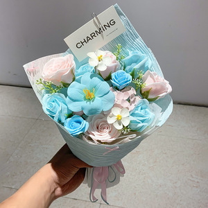 Nouveau bouquet de fleurs de savon en forme de rose, papillon <span class=keywords><strong>et</strong></span> orchidée, cadeau de la Saint-Valentin, cadeau pour petite amie, meilleure amie, cadeau d'anniversaire, <span class=keywords><strong>sens</strong></span> - Product Image 1