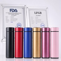 Bouteille d'eau en acier inoxydable de 500 ml avec affichage de la température, acier inoxydable 304 intelligent, bouteille d'eau isolée personnalisée OEM