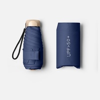 Flacher fünf klappbarer Regenschirm mit kleiner Mini-Tasche Anti-UV-Sonnenschirm Faltbarer sonniger Regenschirm Mädchen Sonnenschirm Easy Store