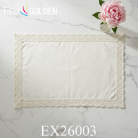 Napperons de table rectangulaires en lin ivoire 20x14 pouces, élégants pour la décoration de mariage rustique ou bohème