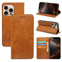 Étui portefeuille en cuir magnétique robuste pour iPhone 18 Pro Max 17 17e 16 16e 15 14 avec porte-cartes et fonction livre