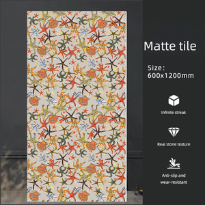 <span class=keywords><strong>Piastrelle</strong></span> Classiche Contemporanee 600*1200mm con Motivi Floreali, Multistrato, Opache, Smaltate, Antiscivolo, in Mattonella Refrattaria per Ville Moderne - Product Image 6