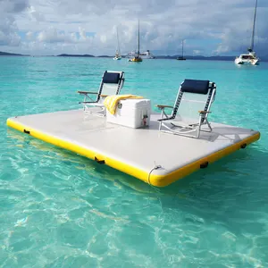 Wholesale deck water slide-Inflatable Deck Floating Dock In Water Sports Inflatable Water Platform
