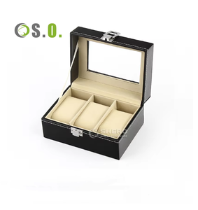 PU Leather Rectangle Shape Jewelry Storage <b>Case</b> <b>Watch</b> Box Leather <b>Case</b> Display Organizer Protective Storage <b>Boxes</b> - Product Image 1