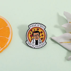 Drôle régime émail broche dessin animé Pizza docteur broche <span class=keywords><strong>humour</strong></span> Badge bijoux cadeau pour sac à dos vêtements amis en gros - Product Image 2