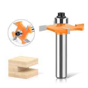 <span class=keywords><strong>Fraise</strong></span> à bois en T à quatre ailettes <span class=keywords><strong>de</strong></span> 8 mm, <span class=keywords><strong>fraise</strong></span> à roulement à quatre lames en carbure pour le travail du bois - Product Image 2
