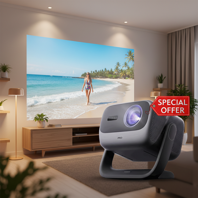 JMGO Projector N1 Pro Home Theater 4K Android Laser PTZ Wireless Mobile Phone Projection 1500 ANSI Lumens 4GB RAM 64GB Storage