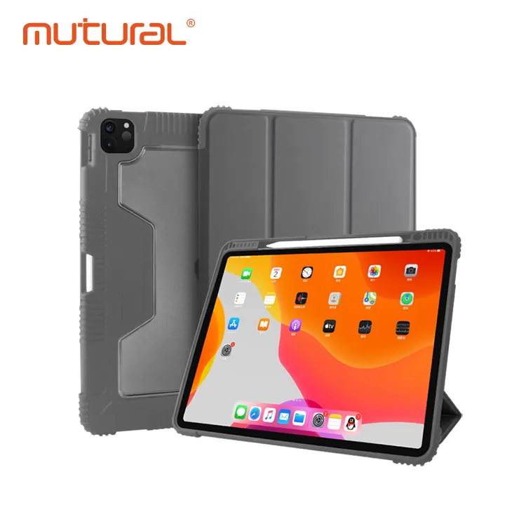 Vente chaude pour iPad 9.7/10.2/10.5 pouces étui arrière transparent PC cuir support étui Smart Cover pour iPad Mini 4/5/6 pouces