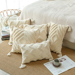 Innermor luxe noël <span class=keywords><strong>bohème</strong></span> Floral housse de coussin motif géométrique tufté décoratif jeter oreiller pour chambre décor à la maison - Product Image 4