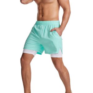 Pantalones Cortos Deportivos de Doble Capa Verde Menta, de Secado Rápido, Elásticos y Transpirables, 2 en 1, para Correr, Gimnasio, Entrenamiento, con Bolsillo Interior para Teléfono, para Adultos y Atletas - Product Image 6